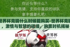 世界杯竞猜什么时候能购买-世界杯竞猜，激情与智慧的碰撞，购票时机揭秘
