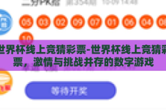 世界杯线上竞猜彩票-世界杯线上竞猜彩票，激情与挑战并存的数字游戏