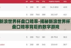 新浪世界杯盘口赔率-揭秘新浪世界杯，盘口赔率背后的数字游戏