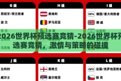 2026世界杯预选赛竞猜-2026世界杯预选赛竞猜，激情与策略的碰撞