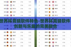 世界杯竞猜软件特色-世界杯竞猜软件，创新与乐趣的完美融合