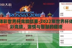 体彩世界杯竞猜结果-2022年世界杯体彩竞猜，激情与智慧的碰撞