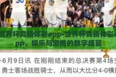 世界杯竞猜体彩app-世界杯竞猜体彩app，娱乐与激情的数字盛宴