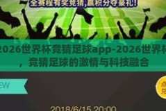 2026世界杯竞猜足球app-2026世界杯，竞猜足球的激情与科技融合