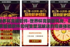 世界杯竞猜软件-世界杯竞猜新风尚，探索智能软件如何重塑足球迷的观赛体验