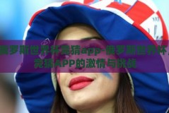 俄罗斯世界杯竞猜app-俄罗斯世界杯，竞猜APP的激情与挑战