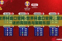 世界杯盘口官网-世界杯盘口官网，足球迷的竞技场与策略乐园