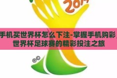 手机买世界杯怎么下注-掌握手机购彩，世界杯足球赛的精彩投注之旅