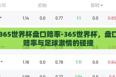 365世界杯盘口赔率-365世界杯，盘口赔率与足球激情的碰撞