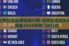 世界杯竞猜网站排行榜-世界杯竞猜网站，揭秘2023年热门排行榜