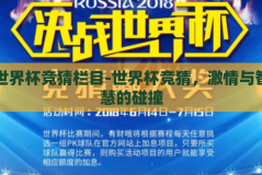 世界杯竞猜栏目-世界杯竞猜，激情与智慧的碰撞