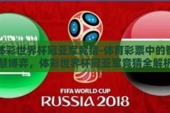 体彩世界杯冠亚军竞猜-体育彩票中的智慧博弈，体彩世界杯冠亚军竞猜全解析