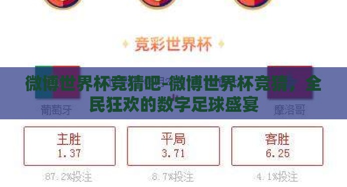 微博世界杯竞猜吧-微博世界杯竞猜，全民狂欢的数字足球盛宴