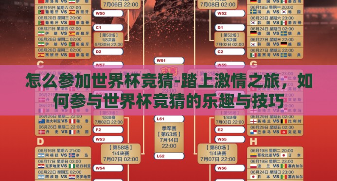 怎么参加世界杯竞猜-踏上激情之旅，如何参与世界杯竞猜的乐趣与技巧