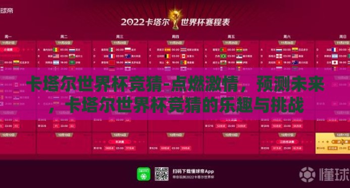 卡塔尔世界杯竞猜-点燃激情,预测未来,卡塔尔世界杯竞猜的乐趣与挑战 卡塔尔世界杯竞猜-点燃激情,预测未来,卡塔尔世界杯竞猜的乐趣与挑战