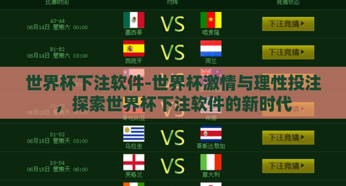世界杯下注软件-世界杯激情与理性投注，探索世界杯下注软件的新时代