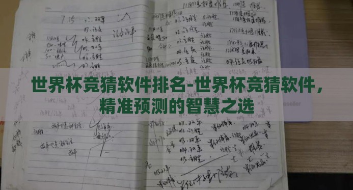 世界杯竞猜软件排名-世界杯竞猜软件，精准预测的智慧之选
