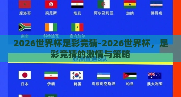 2026世界杯足彩竞猜-2026世界杯，足彩竞猜的激情与策略