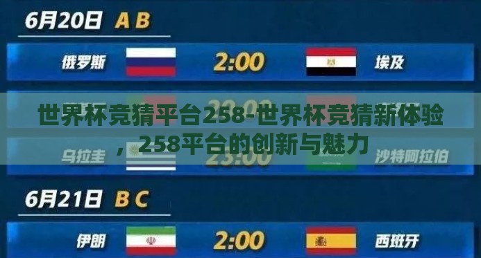 世界杯竞猜平台258-世界杯竞猜新体验，258平台的创新与魅力