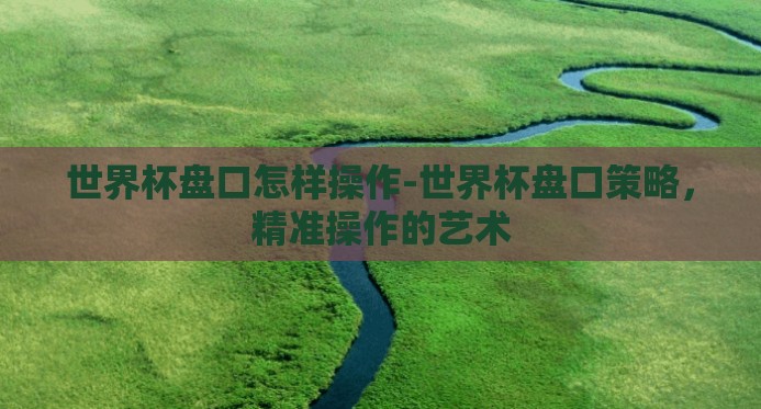 世界杯盘口怎样操作-世界杯盘口策略，精准操作的艺术