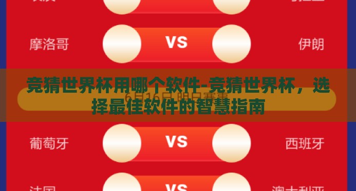 竞猜世界杯用哪个软件-竞猜世界杯，选择最佳软件的智慧指南