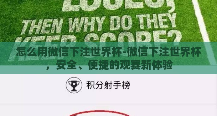 怎么用微信下注世界杯-微信下注世界杯，安全、便捷的观赛新体验